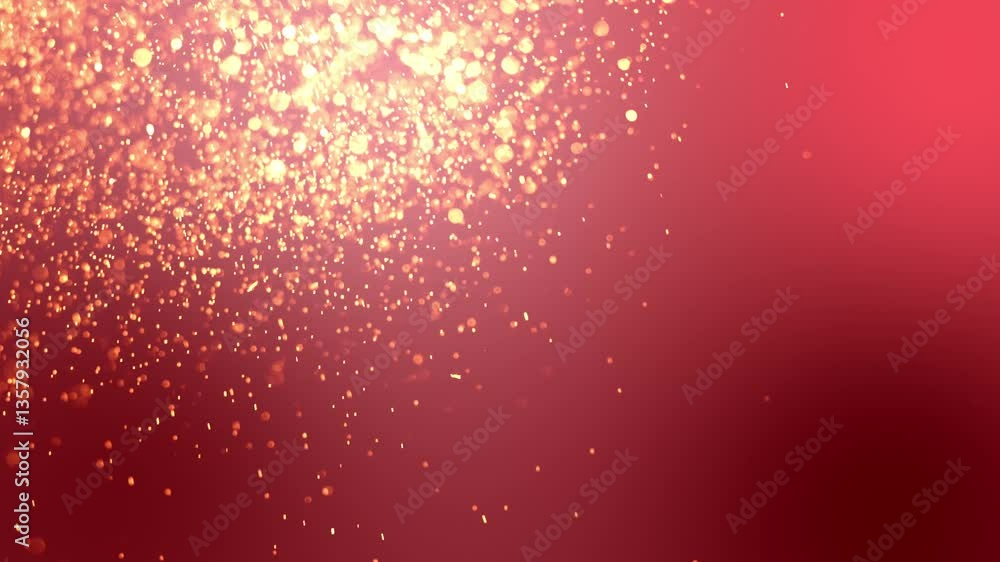 Aufkleber abstract white particles on red gradient background animation
