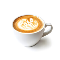 A steaming cup of cappuccino with a thick layer of milk. The perfect start to your day.