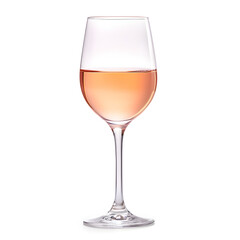 A glass of rose wine, elegantly on white background, ideal for drink-concept
