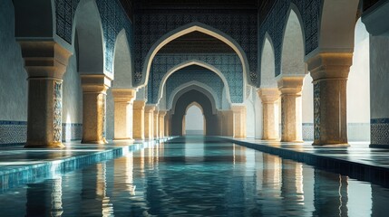 Silent mosque ablution area