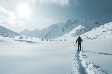 Beauty and secrecy of snowy landscapes in a frosty realm inspire a call to adventure and wandering  
