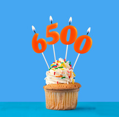 Number of followers or likes - Candle number 6500