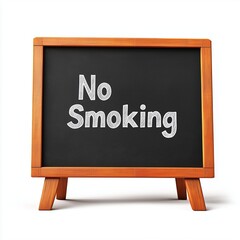 Fototapeta premium No smoking text sign board on public place area message warning isolated white