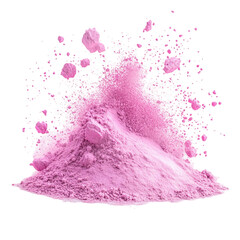Pink powder pile abstract art vibrant colors explosion