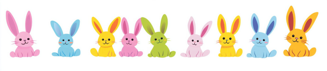 Obraz premium Easter banner. Easter bunny family. Design element. 