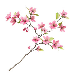 Pink blossoms branch vibrant abstract art nature beauty spring floral design