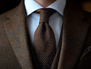 A man dressed in a suit with a patterned tie