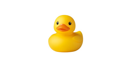 Fototapeta premium Isolated Cute Yellow Rubber Duck Toy for Baby Bath on Background