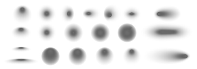 Circle box shadow realistic vector effects. Oval shade ellipse illustration. Round packing box shades isolated on transparent background.PNG