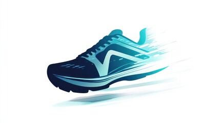 Dynamic Running Shoe with Speed Lines Illustration