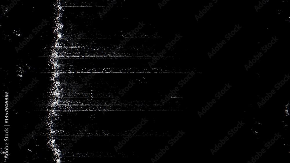 Aufkleber digital glitch noise animation. black background. pixel vhs distortion effect. vcr tape. glitch art.