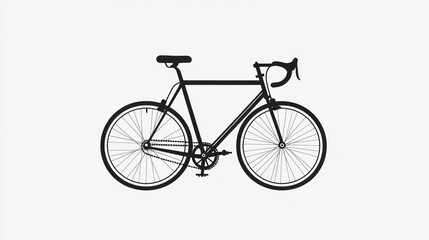 Fototapeta premium Minimalist Bicycle Illustration Black and White Line Art for Sports Fitness and Transportati