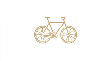 Fototapeta premium Minimalist Bicycle Illustration Gold Line Art Design for Fitness Transportation and EcoFrie