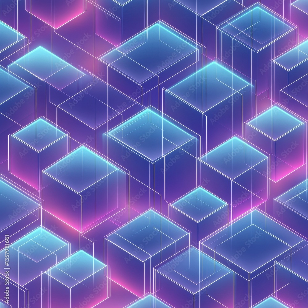 Aufkleber futuristic isometric grid design featuring gradient highlights and modern geometric shapes with a sl