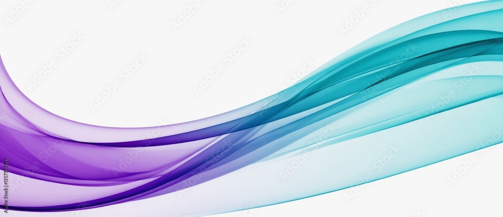 Poster colorful abstract waves flowing from left to right creating a sense of movement in a modern design