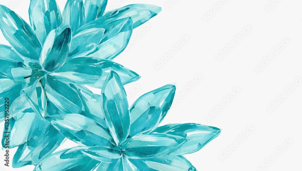 Poster Bright turquoise flowers create a vibrant and refreshing visual and add charm to any setting