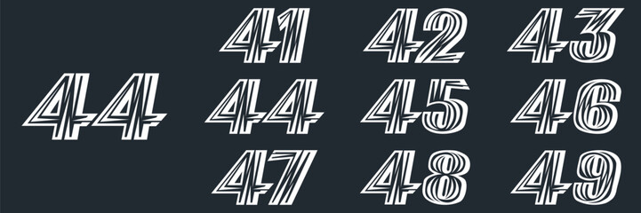 collection numbers Anniversary logo set icon vector design, black and white background