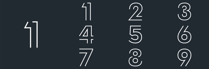collection numbers Anniversary logo set icon vector design, black and white background
