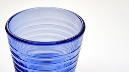 Closeup Blue Glass Drinking Cup