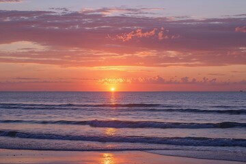 Obraz premium Stunning Sunrise Illuminating the Horizon with Vibrant Colors and Light