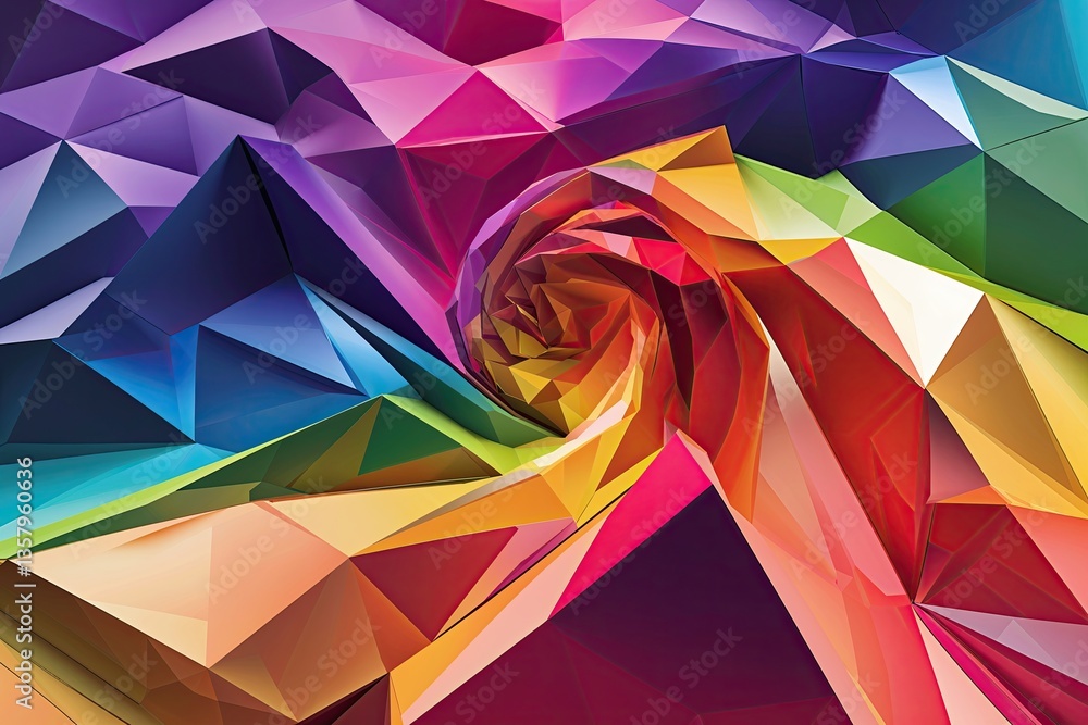 Poster dynamic polygon color gradient background for contemporary design