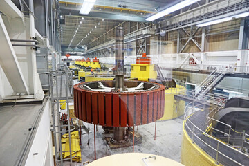 Machinery in a hydroelectric dam
