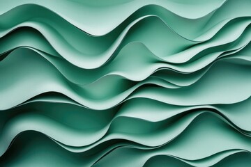 Fototapeta premium Green abstract paper carved background.Paper art style of nature concept design. Abstract green wavy shapes background, abstract blue wallpaper background, abstract smooth waves pattern background. MZ