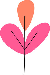 decorative colorful leaf twig, cute floral ornament