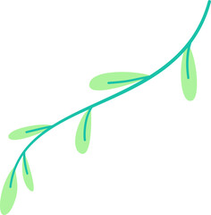 decorative colorful leaf twig, cute floral ornament