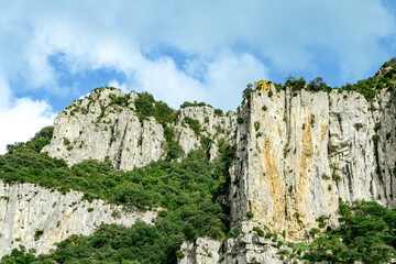 Gray mountains with blue sky