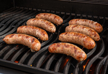sausages on grill