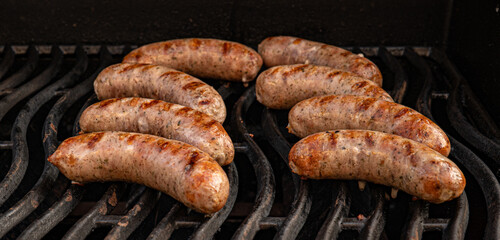 grilled sausages on the grill