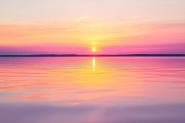 Fototapeta premium Pastel Sunset Watercolor Background. Sunrise Serenade: Soft pastel splatters in shades of pink, orange, and yellow, evoking the peaceful beauty of a sunrise over the horizon. MZ