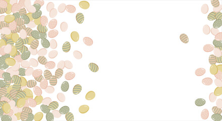 Happy Easter Banner. Pattern of eggs, flowers and twigs. For card, banner, poster, flyer, and web. Spring Festival Vector