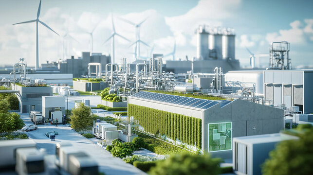 Usine industrielle moderne et &eacute;cologique &ndash; Technologie durable et innovation