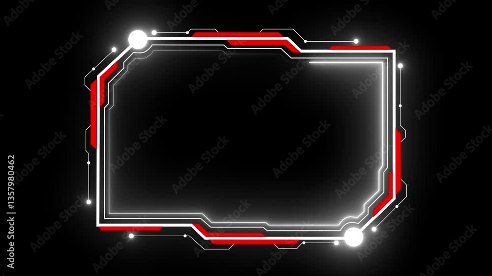Fototapete abstract loop futuristic background. sci fi technology hud ui frame blue glowing technology sci fi f