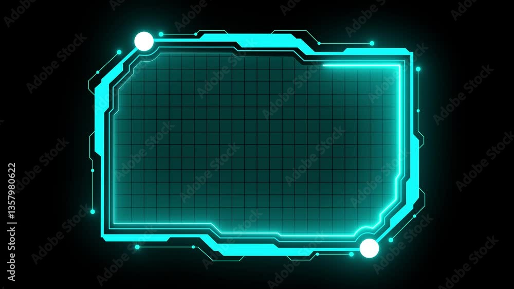 Fototapete abstract loop futuristic background. sci fi technology hud ui frame blue glowing technology sci fi f