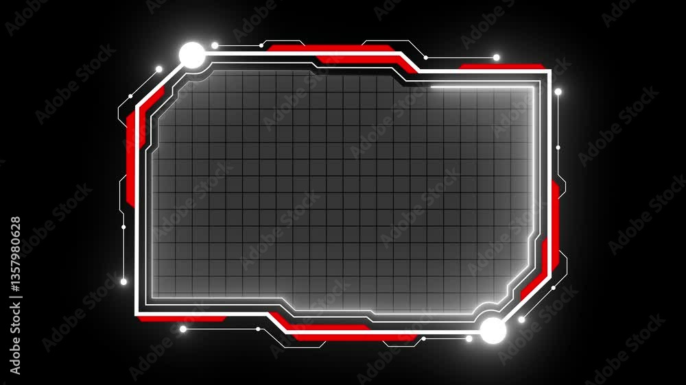 Fototapete abstract loop futuristic background. sci fi technology hud ui frame blue glowing technology sci fi f