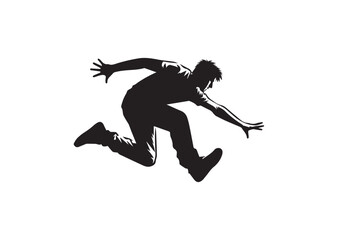 Parkour jumping silhouette vector illustration