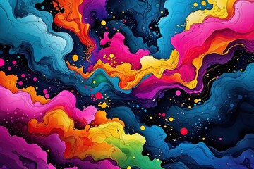 Vibrant Playful Energetic Ink Abstract Background