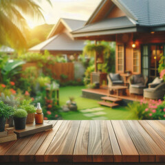 Obraz premium Tropical Outdoor Product Display for Natural Lifestyle Branding
