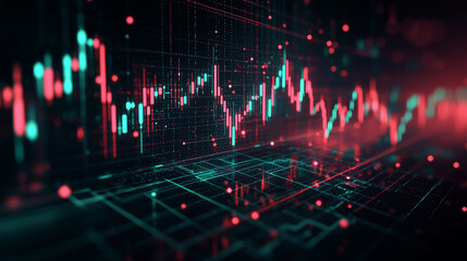 Obraz premium Illustration moderne de graphiques financiers – Croissance et tendances boursières