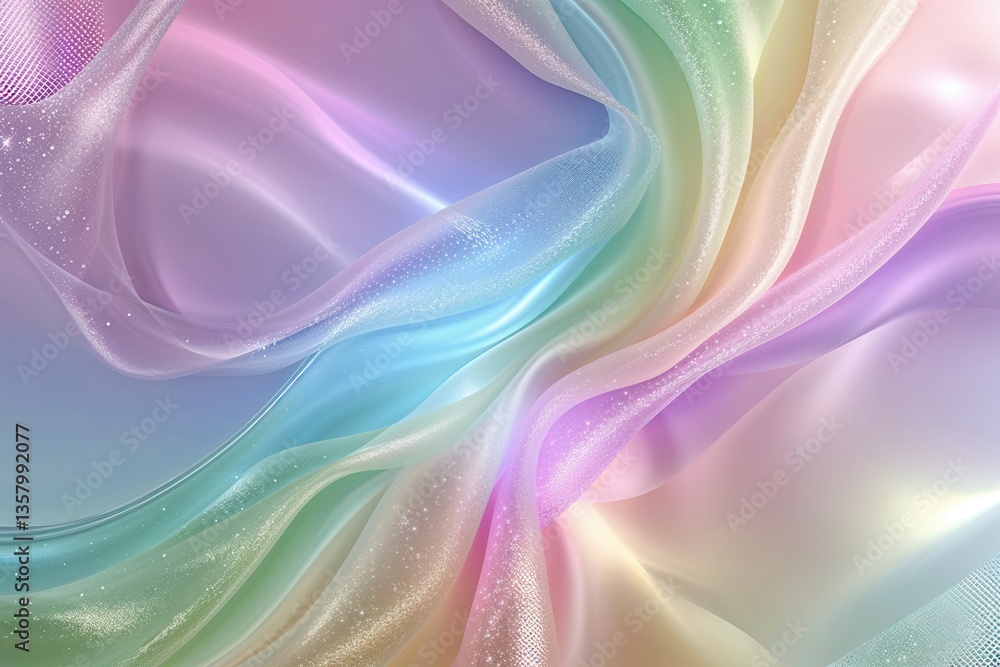 Poster soft and shimmering pastel gradient background with soothing colors and vector mesh effects
