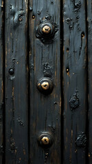 Obraz premium Dark Aged Wooden Planks With Metal Fasteners