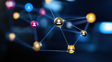 Colorful Network Connections Illustrating Digital Interaction and Communication
