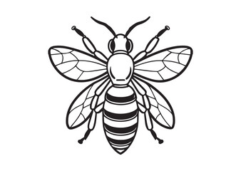 Fototapeta premium Honeybee silhouette vector illustration