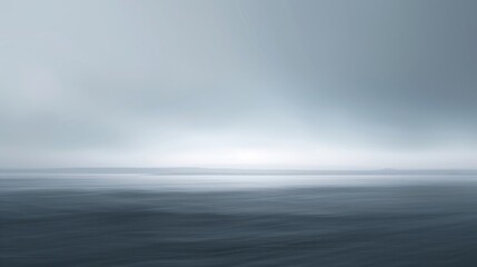 Fototapeta premium Serene Ocean View: Tranquil Waters And Misty Sky, Coastal Serenity