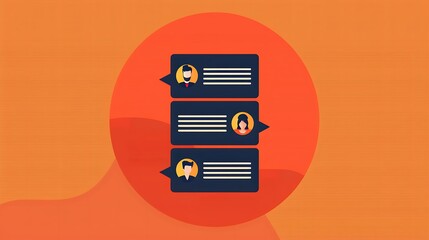 Obraz premium Illustrative depiction of online chats between multiple people