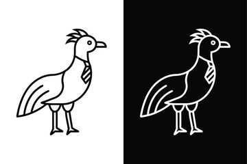 Fototapeta premium Secretary bird icon on White Background Vector Art Illustration on white background.