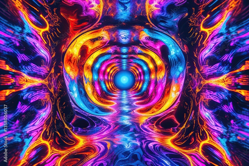 Aufkleber psychedelic colorful backdrop with abstract patterns and vivid energy